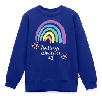 ZWILLINGSSCHWESTER #2 - ZWILLINGE - GESCHWISTER - Kinder Premium Organic Sweatshirt - Royalblau - Vorne - AI Model Kid Female (0cm)