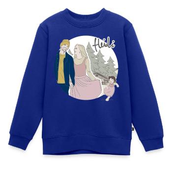 Heidi - Janis und Zoe - Kinder Premium Organic Sweatshirt - Royalblau - Vorne - AI Model Kid Female (0cm)