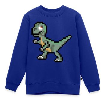 Pixel Dinosaur - Kinder Premium Organic Sweatshirt - Royalblau - Vorne - AI Model Kid Female (0cm)
