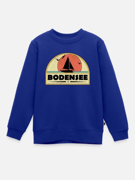 Bodensee mit Sonnenuntergang und Segelboot - Kinder Premium Organic Sweatshirt - Royalblau