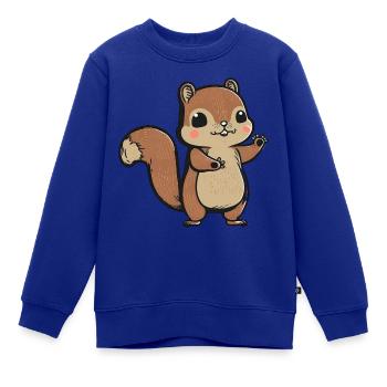 Kawaii Eichhörnchen, Hörnchen, Backenhörnchen - Kinder Premium Organic Sweatshirt - Royalblau - Vorne - AI Model Kid Female (0cm)