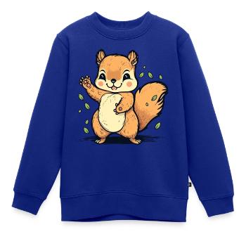 Kawaii Eichhörnchen, Hörnchen, Backenhörnchen - Kinder Premium Organic Sweatshirt - Royalblau - Vorne - AI Model Kid Female (0cm)