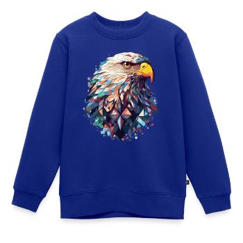 Adler polygon bunt - Kinder Premium Organic Sweatshirt - Royalblau - Vorne - AI Model Kid Female (0cm)