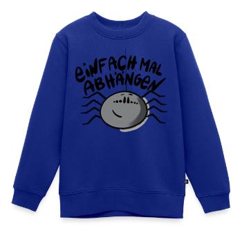 Spinne Abhängen - Kinder Premium Organic Sweatshirt - Royalblau - Vorne - AI Model Kid Female (0cm)