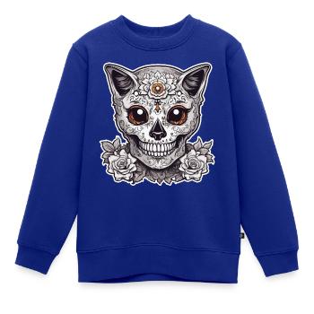 La Catrina/ Tattoo / Mexiko / Tier / Katze - Kinder Premium Organic Sweatshirt - Royalblau - Vorne - AI Model Kid Female (0cm)