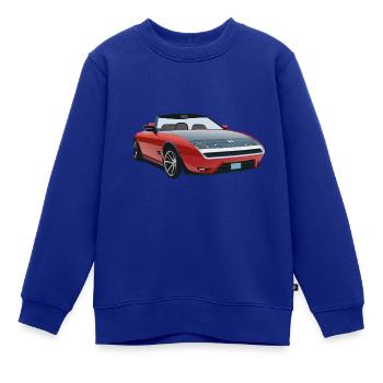 Rotes Cabrio - Kinder Premium Organic Sweatshirt - Royalblau - Vorne - AI Model Kid Female (0cm)