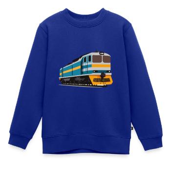 Amerikanischer Güterzug - Kinder Premium Organic Sweatshirt - Royalblau - Vorne - AI Model Kid Female (0cm)