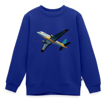 Passagierflugzeug - Kinder Premium Organic Sweatshirt - Royalblau - Vorne - AI Model Kid Female (0cm)