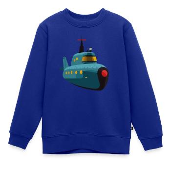 U-Boot - Kinder Premium Organic Sweatshirt - Royalblau - Vorne - AI Model Kid Female (0cm)