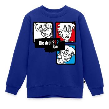 Die Drei ??? Kids Als Zeichnung - Kinder Premium Organic Sweatshirt - Royalblau - Vorne - AI Model Kid Female (0cm)