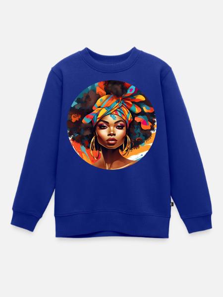 Afro Style Bunte Harmonie - Kinder Premium Organic Sweatshirt - Royalblau