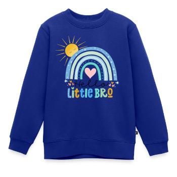 Hello Little Bro - Kinder Premium Organic Sweatshirt - Royalblau - Vorne - AI Model Kid Female (0cm)