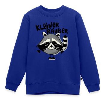 Waschbär Räuber - Kinder Premium Organic Sweatshirt - Royalblau - Vorne - AI Model Kid Female (0cm)