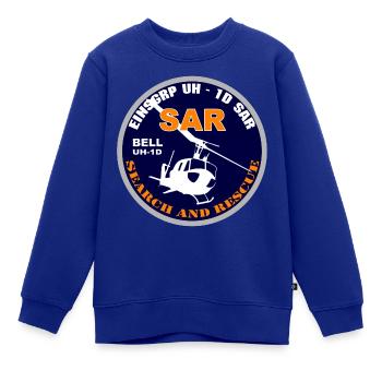 SAR20BELLGREY - Kinder Premium Organic Sweatshirt - Royalblau - Vorne - AI Model Kid Female (0cm)