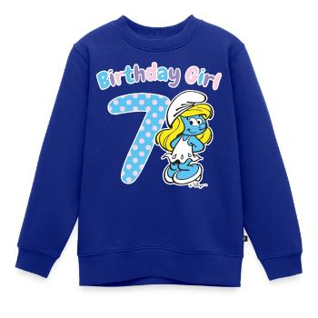 Birthday Girl 7. Geburtstag - Kinder Premium Organic Sweatshirt - Royalblau - Vorne - AI Model Kid Female (0cm)
