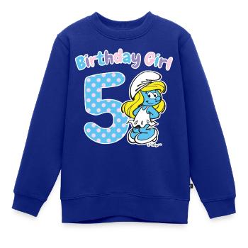 Birthday Girl 5. Geburtstag - Kinder Premium Organic Sweatshirt - Royalblau - Vorne - AI Model Kid Female (0cm)