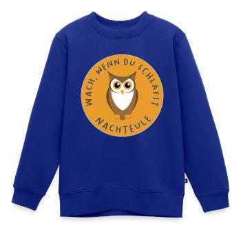 Nachteule - Kinder Premium Organic Sweatshirt - Royalblau - Vorne - AI Model Kid Female (0cm)