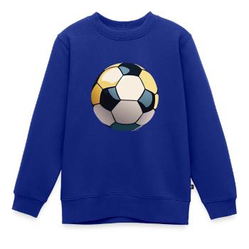 Fußball weiß-schwarz-gelb - Kinder Premium Organic Sweatshirt - Royalblau - Vorne - AI Model Kid Female (0cm)