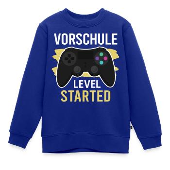 Vorschule Level Started - Kinder Premium Organic Sweatshirt - Royalblau - Vorne - AI Model Kid Female (0cm)