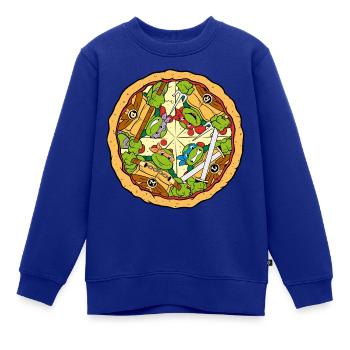 Teenage Mutant Ninja Turtles Pizza Logo - Kinder Premium Organic Sweatshirt - Royalblau - Vorne - AI Model Kid Female (0cm)