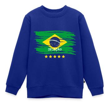 Brasilianische Fußballnationalmannschaft - Kinder Premium Organic Sweatshirt - Royalblau - Vorne - AI Model Kid Female (0cm)