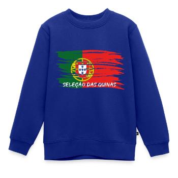 Portugiesische Fußballnationalmannschaft - Kinder Premium Organic Sweatshirt - Royalblau - Vorne - AI Model Kid Female (0cm)