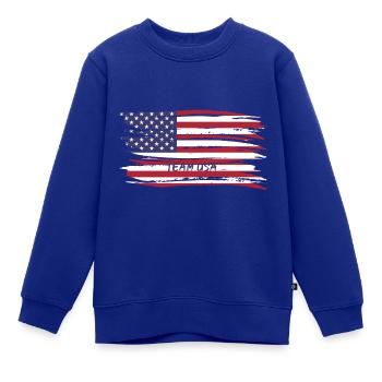 Fußballnationalmannschaft der Vereinigten Staaten - Kinder Premium Organic Sweatshirt - Royalblau - Vorne - AI Model Kid Female (0cm)