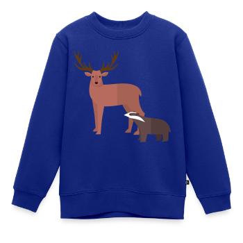 Waldtiere - Kinder Premium Organic Sweatshirt - Royalblau - Vorne - AI Model Kid Female (0cm)