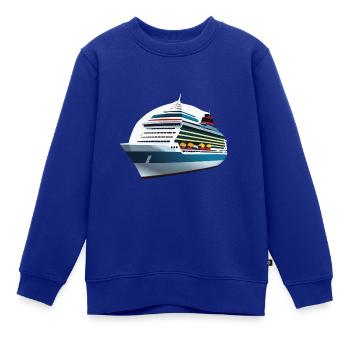 Kreuzfahrtschiff - Kinder Premium Organic Sweatshirt - Royalblau - Vorne - AI Model Kid Female (0cm)
