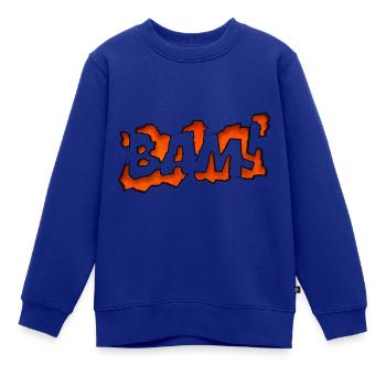 Graffity Text Art BAM! - Kinder Premium Organic Sweatshirt - Royalblau - Vorne - AI Model Kid Female (0cm)