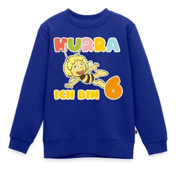 Biene Maja Hurra Ich bin 6! 6. Geburtstag - Kinder Premium Organic Sweatshirt - Royalblau - Vorne - AI Model Kid Female (0cm)