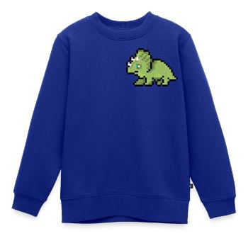 Pixel Dinosaurier - Kinder Premium Organic Sweatshirt - Royalblau - Vorne - AI Model Kid Female (0cm)