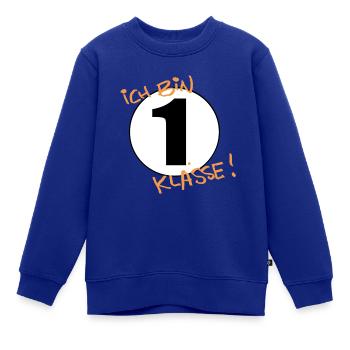 Ich bin erste Klasse! - Kinder Premium Organic Sweatshirt - Royalblau - Vorne - AI Model Kid Female (0cm)
