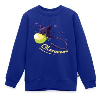 Miraculous Plagg Liebt Käse Camembert - Kinder Premium Organic Sweatshirt - Royalblau - Vorne - AI Model Kid Female (0cm)