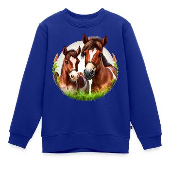 Pferdeshirt Pferd Reiten Fohlen Voltigieren Stute - Kinder Premium Organic Sweatshirt - Royalblau - Vorne - AI Model Kid Female (0cm)