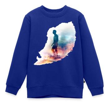 Ein Mann der nach links schaut im Watercolor Style - Kinder Premium Organic Sweatshirt - Royalblau - Vorne - AI Model Kid Female (0cm)