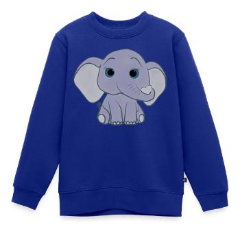 little Eli - Kinder Premium Organic Sweatshirt - Royalblau - Vorne - AI Model Kid Female (0cm)