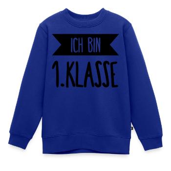 Ich bin 1 Klasse - Kinder Premium Organic Sweatshirt - Royalblau - Vorne - AI Model Kid Female (0cm)