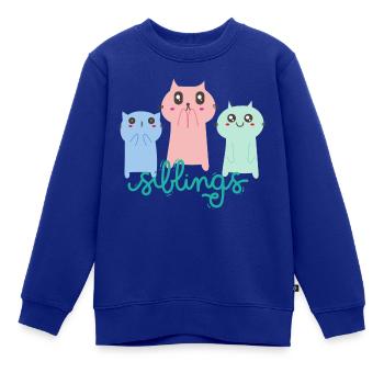 Geschwister - Kinder Premium Organic Sweatshirt - Royalblau - Vorne - AI Model Kid Female (0cm)