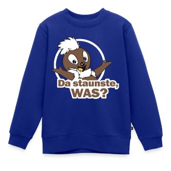 Pitttiplatsch 2D Da staunste, was? - Kinder Premium Organic Sweatshirt - Royalblau - Vorne - AI Model Kid Female (0cm)