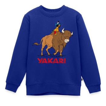Yakari auf Bison - Kinder Premium Organic Sweatshirt - Royalblau - Vorne - AI Model Kid Female (0cm)