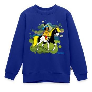 Yakari reitet aus - Kinder Premium Organic Sweatshirt - Royalblau - Vorne - AI Model Kid Female (0cm)