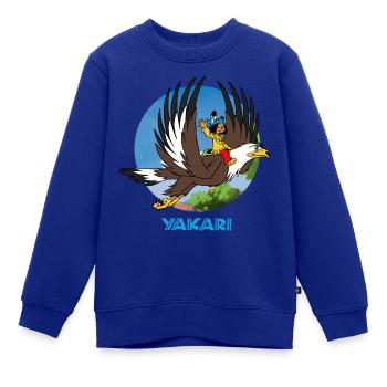 Yakari auf dem Adler - Kinder Premium Organic Sweatshirt - Royalblau - Vorne - AI Model Kid Female (0cm)