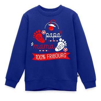Geburt Fußballfans Fribourg - Kinder Premium Organic Sweatshirt - Royalblau - Vorne - AI Model Kid Female (0cm)