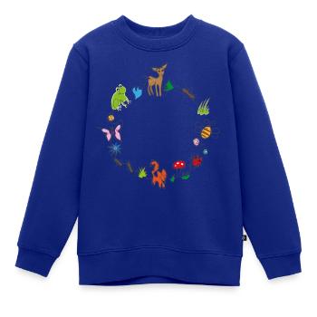 Waldtiere - Kinder Premium Organic Sweatshirt - Royalblau - Vorne - AI Model Kid Female (0cm)
