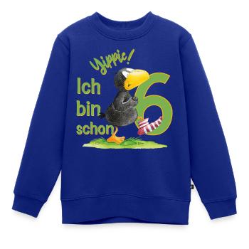 Der Kleine Rabe Socke Yippie Ich Bin Schon Sechs - Kinder Premium Organic Sweatshirt - Royalblau - Vorne - AI Model Kid Female (0cm)