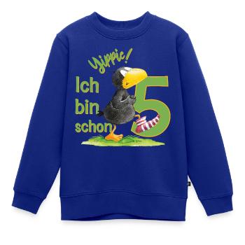 Der Kleine Rabe Socke Yippie Ich Bin Schon Fünf - Kinder Premium Organic Sweatshirt - Royalblau - Vorne - AI Model Kid Female (0cm)