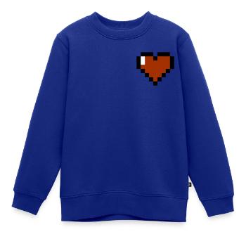 8-Bit-Herz - Kinder Premium Organic Sweatshirt - Royalblau - Vorne - AI Model Kid Female (0cm)