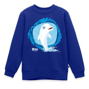 Zoom Der Weiße Delfin Spaß Im Wasser - Kinder Premium Organic Sweatshirt - Royalblau - Vorne - AI Model Kid Female (0cm)
