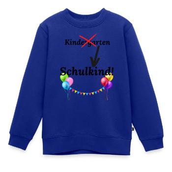 Schulkind - Kinder Premium Organic Sweatshirt - Royalblau - Vorne - AI Model Kid Female (0cm)